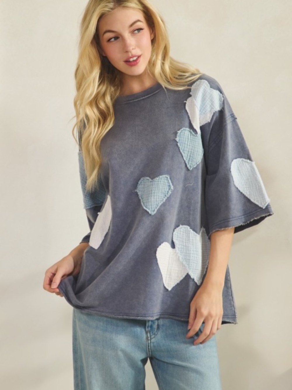 "The Amore" All The Love Heart Patch Tee